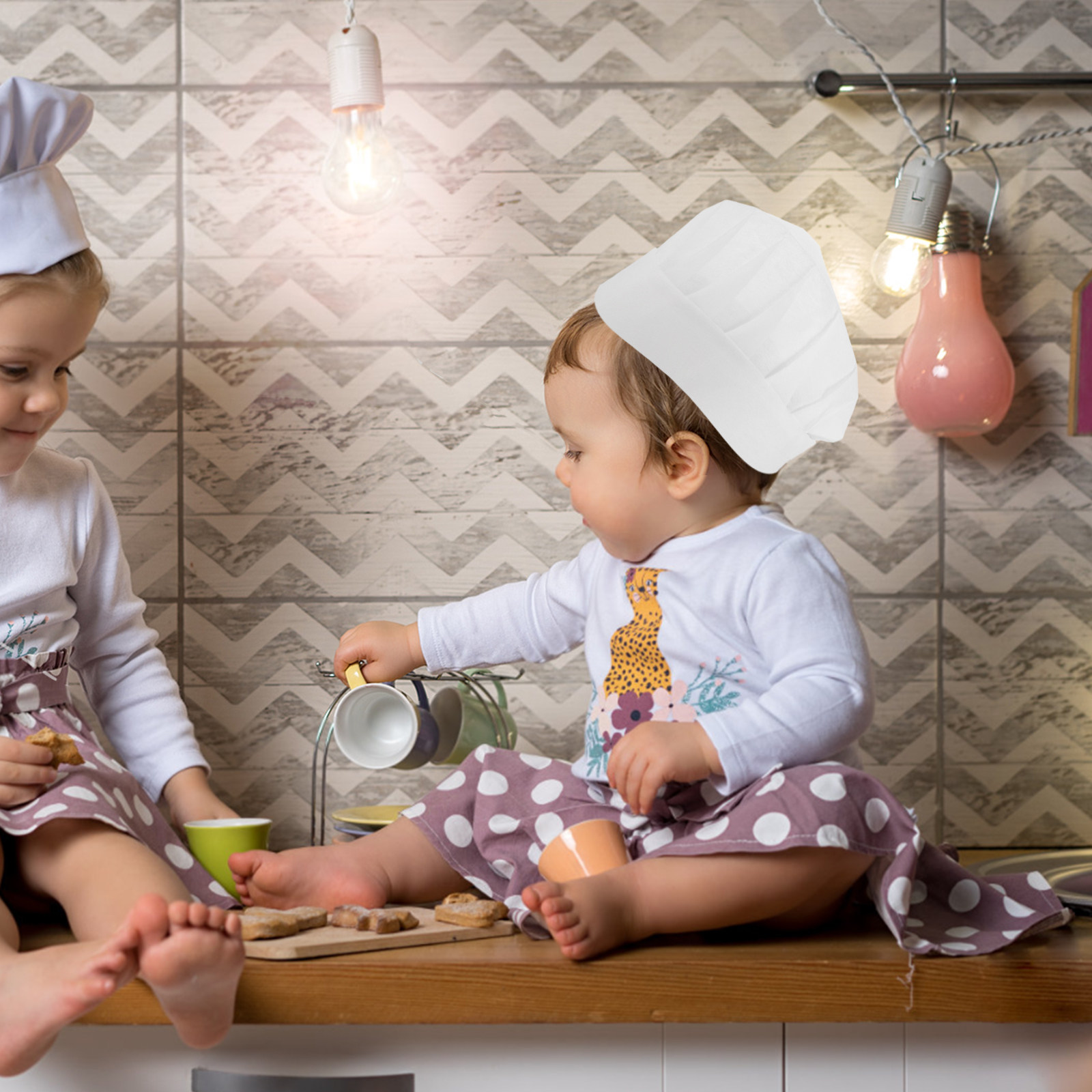 Baking Kitchen Kids - 15 Gorros de Chef Desechables para