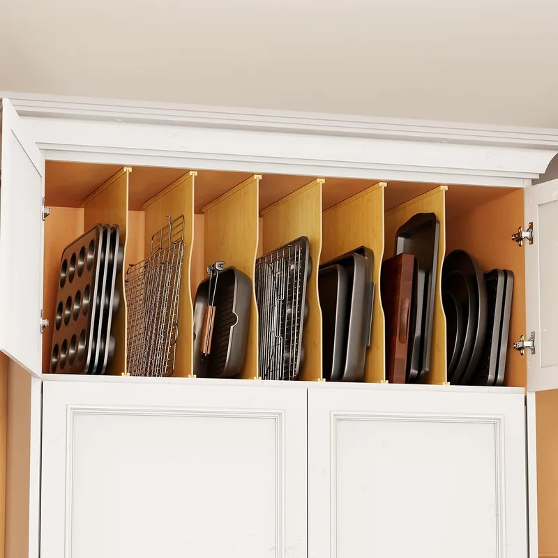 Kitchen Cabinet Baking Sheet Organizer - Paquete de 6 separadores de bandejas