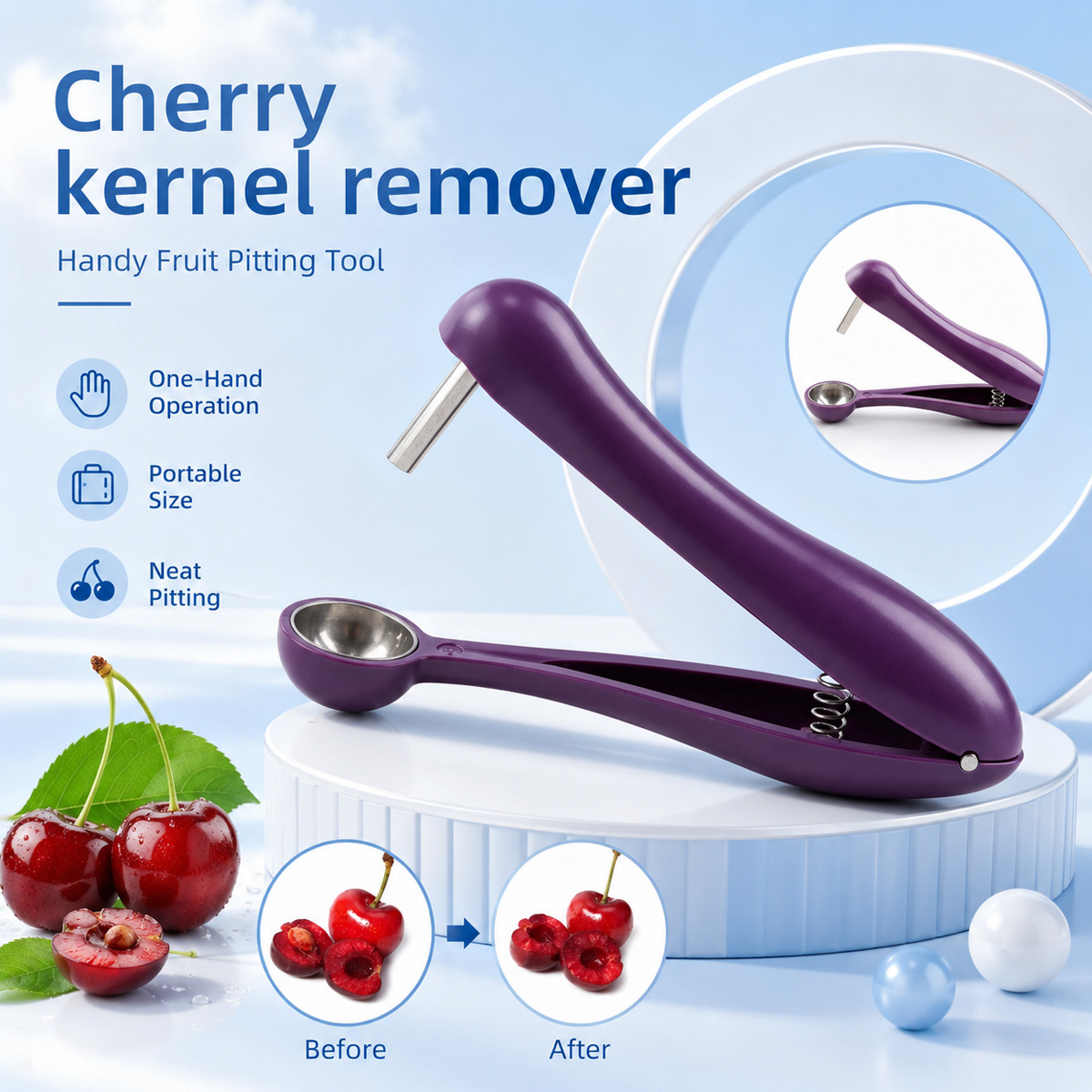 Kitchen Tools In Baking - Descorazonador de cerezas y aceitunas manual,