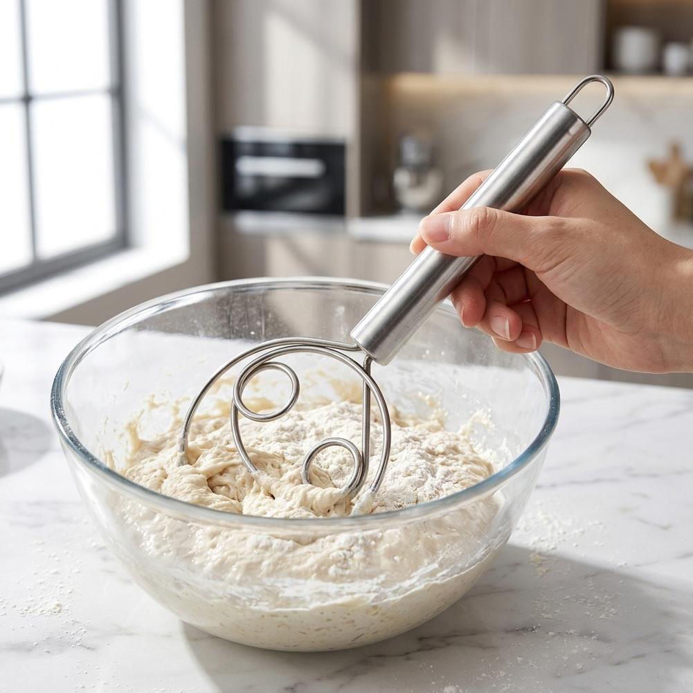 Batidor de masa de acero inoxi - Kitchen Baking Ware reseña y precio