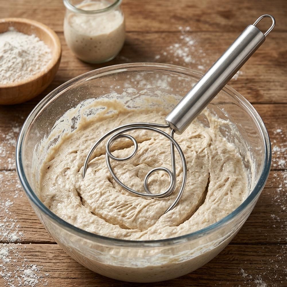 Batidor de masa de acero inoxi - Kitchen Baking Ware reseña y precio