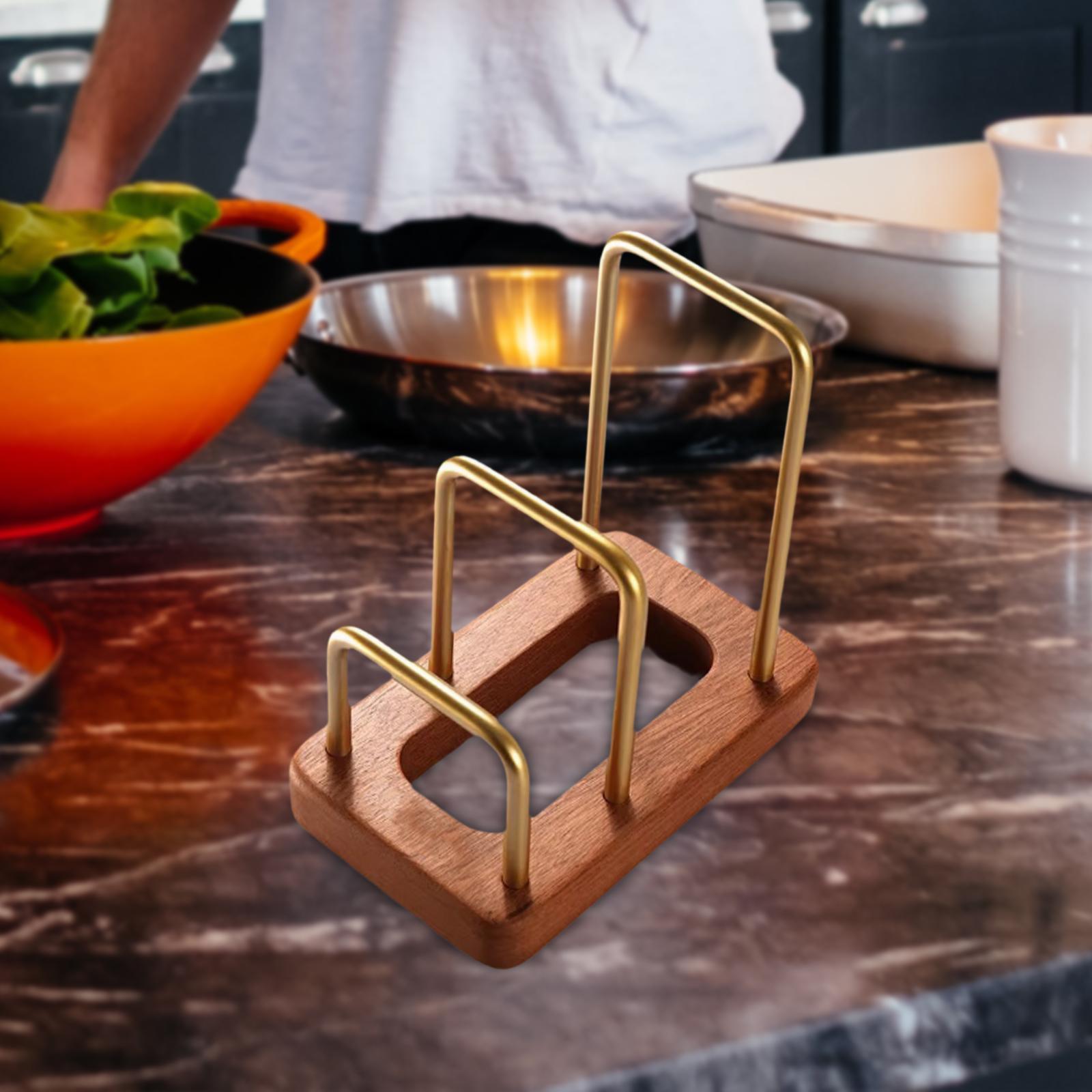 Soporte organizador de madera  - Kitchen Cabinet Baking Sheet Organizer reseña y precio