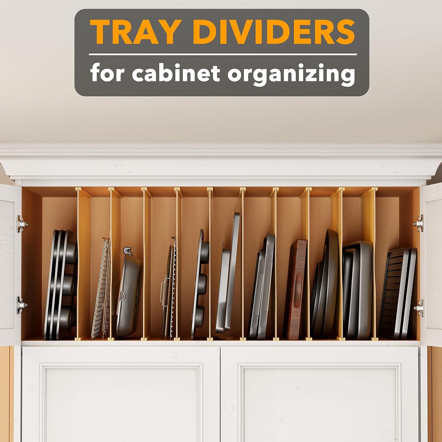 Paquete de 10 divisores de bam - Kitchen Cabinet Baking Sheet Organizer reseña y precio